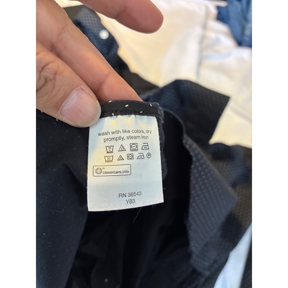 Lauren Ralph Lauren Slim Fit Dress Shirt Mens 16 Black Polka Dot Stretch Button - Picture 7 of 9
